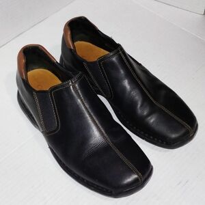 Cole Haan Black and Brown Leather Slip-On Loafers